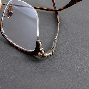 Monture de lunettes large effet écaille de tortue, semi-cerclée, pour myopie - Product Image 4