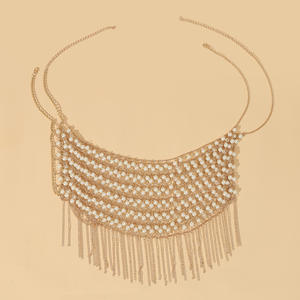 2024 parti kızlar İmitasyon İnci kolye takı seksi çok katmanlı el yapımı örgü inci püskül göğü<span class=keywords><strong>s</strong></span> vücut zincir <span class=keywords><strong>Lady</strong></span> hediye için - Product Image 5