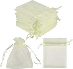 Sac en filet cadeau de Noël, sac à cordon coloré, sacs d'emballage pour viande séchée - Product Image 5