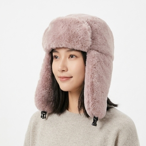 Gorro de Invierno <span class=keywords><strong>para</strong></span> Adultos, Protección <span class=keywords><strong>para</strong></span> los Oídos, Cálido, Resistente al Viento, Imitación de Piel de Conejo, Color Sólido, Felpa - Product Image 3