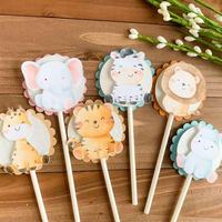 Waldtier-Kuchendekoration - Löwe und Elefant Desserttisch - Dschungel-Thema Kuchenpräsentationsbrett Kuchenaufsätze Großhandel