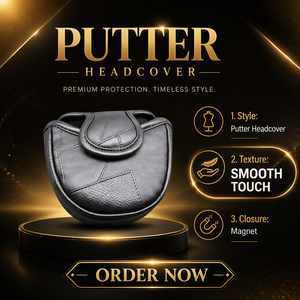 Funda de Putter de Golf de PU al por Mayor con Almohadilla Interior de Terciopelo y Cierre Magnético, Color Sólido, Funda de Putter Negra Clásica - Product Image 1