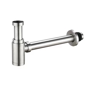 Ohtet Other Siphon de lavabo mural en acier inoxydable 304, type P, anti-odeur et anti-colmatage, pour tuyau de vidange encastré - Product Image 3