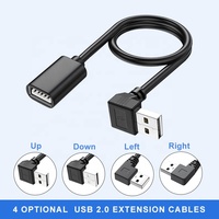 USB-Verlängerungskabel 90 Grad Abgewinkelt USB-Stecker auf Buchse Datenkabel Abgeschirmt Reiner Kupferleiter für Laptop Drucker IOS-Geräte
