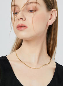 Collar de latón con cuentas chapadas en oro minimalista Unisex, circón de diamante de moda para fiesta, boda, hecho de cadenas de moda de aleación de cobre - Product Image 6