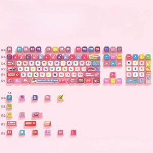 พวงกุญแจสีชมพูบรรยากาศสี่ด้านแวววาวผ่านโปรไฟล์ <span class=keywords><strong>ASA</strong></span> กำหนดสีชุดที่มีสีสัน PBT + PC สีย้อมวัสดุย่อยคีย์120 - Product Image 1