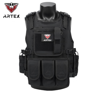 Gilet tactique multifonctionnel en polyester 600D PVC pour l'extérieur, gilet d'entraînement respirant solide, gilet tactique ajustable pour homme - Product Image 3