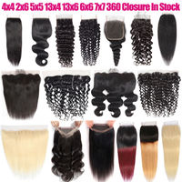 Extensiones de Cabello Humano Vietnamita Virgen Baratas 13x4 13x6 360 Full Lace Transparent Lace Frontal Closure 4X4 5X5 2X6 HD Lace Closure