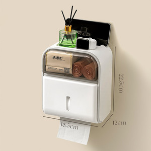 Porta Fazzoletti in Plastica da Parete Multifunzione per Bagno, Vendita all'Ingrosso - Product Image 4