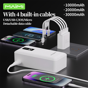 Cargador Portátil Universal Maimi Multi-Cable de Alta Capacidad 10000 20000 30000 mAh con Luz LED para Regalo Empresarial - Product Image 3