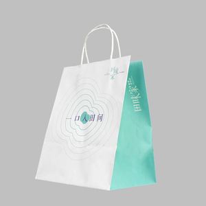 ถุงกระดาษคราฟท์สีน้ำตาลขาวรีไซเคิลสำหรับบรรจุภัณฑ์อาหารและช้อปปิ้ง พิมพ์โลโก้ตามสั่ง พร้อมหูหิ้วและโลโก้ของคุณเอง - Product Image 6