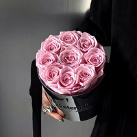 Handgefertigte Hochglanz-Silberbox mit Konservierten Rosen, Echte Ewige Blumen-Kollektion, Nachhaltig für Hochzeitstag und Valentinstag