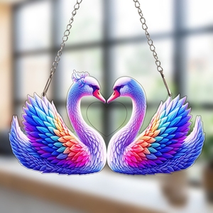 Transfronterizo nuevo par Color Cisne acrílico trampero sala de estar ventana <span class=keywords><strong>vacaciones</strong></span> escena decoración colgante - Product Image 4