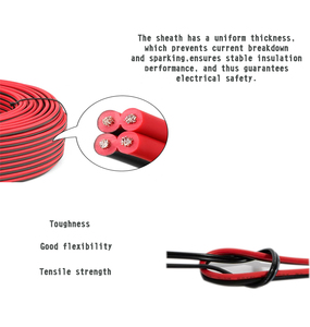 Rvb đỏ-đen đôi song song dây 2 lõi 0.5 / 1.0 / 2.5mm ² cho giám sát LED dải ánh sáng và loa cáp điện - Product Image 5