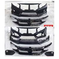 Kit de Conversión de Parachoques Delantero Estilo Type R para Honda Civic 2016-2019, Kit de Carrocería ABS con Rejilla OEM 04711-TGH-A00ZZ