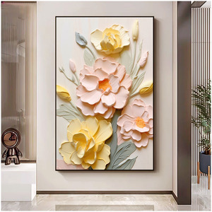 <span class=keywords><strong>Stampa</strong></span> su Tela 3D con Texture Floreale, Opera d'Arte Astratta, Dipinti da Parete per Decorazione Casa, Ufficio, Hotel - Product Image 2