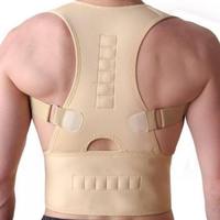 Correcteur de posture magnétique réglable, élastique, respirant, pour soulager la douleur, avec soutien dorsal creux et attelle d'épaule