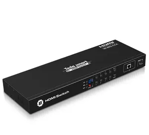 TESmart HDMI Switcher De Vídeo LAN RJ45 Auto Scan DVI-D 8Way Portas UltraHD Tomada Quente RS232 EDID 8 Portas 4K30hz Interruptor HDMI