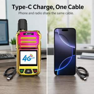 XUNLIBAO W890 วอล์คกี้ทอล์คกี้ 4G LTE PoC สีสันสดใสรุ่นใหม่ ชาร์จผ่าน USB-C วิทยุสื่อสารระยะไกลสำหรับธุรกิจ - Product Image 5