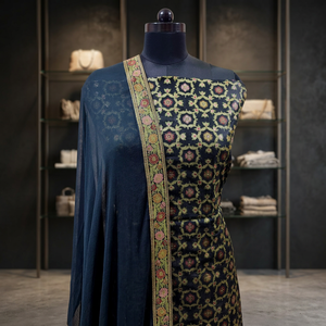 Costume en soie pure Banarasi 3 pièces jaal - Product Image 1