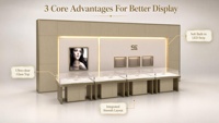Luxuriöse Schmuckvitrine mit Glasvitrine LED-Beleuchtung Holz-Einrichtungselement für Juweliergeschäft Boutique