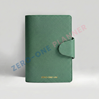 Portefeuille en cuir PU personnalisé galet A4 A5 A6 A7 portefeuille mince en velours Schwarz avec poche zippée et garniture noire