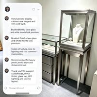 Présentoir à bijoux robuste GOWIN avec éclairage LED, vitrine noire pour magasins de détail