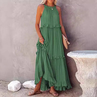 Femmes élégant bureau dame vent Lotus feuille bord été 2025 longue robe avec grande balançoire plage jupe nouveau Style de vacances