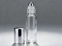 Flacons roll-on en verre transparent fantaisie de 5 ml, 10 ml, 15 ml pour cosmétiques, diffuseurs d'huiles essentielles et parfums, avec impression sérigraphiée