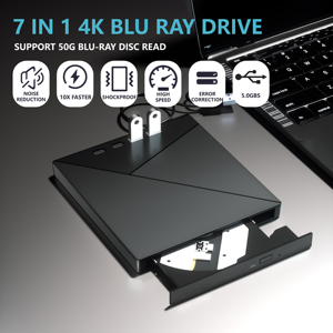 <span class=keywords><strong>Blu</strong></span> ray7 tout-en-un multifonctionnel <span class=keywords><strong>4K</strong></span> prend en charge les graveurs cd SD/TF lecteur optique USB lecteur DVD externe lecteur de carte - Product Image 3