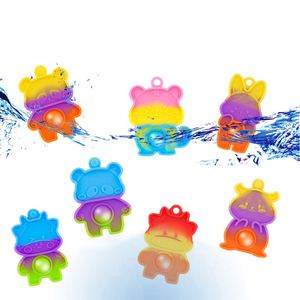 Juguete Antiestrés Personalizado con Diseño de Animales de Dibujos Animados, Llavero de Silicona, Juguetes de Burbujas para Presionar - Product Image 5