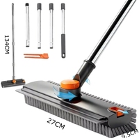 Brosse de nettoyage en plastique pour fentes avec raclette pour sols de salle de bain et maison