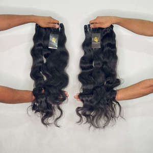 Cabello Humano Brasileño Virgen Sin Procesar de Templo Indio con Cutícula Alineada, Extensiones de Cabello Humano Ondulado Sin Procesar para Venta al por Mayor - Product Image 2
