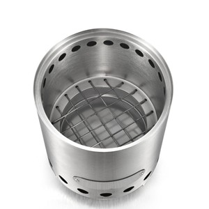 เตาแคมป์ไฟพกพา KZ-X130 สำหรับใช้งานกลางแจ้ง ทำจากสแตนเลส ขนาด 13 ซม. พร้อมขาตั้งและตะแกรงสำหรับวางหม้อ ใช้สำหรับเผาฟืน - Product Image 2