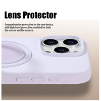 Coque de téléphone en silicone de luxe avec support magnétique 360°, compatible avec la charge sans fil pour 17/16/15/14 Pro Max, dos liquide antichoc
