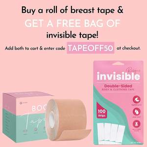 Ruban de lifting mammaire - Rouleau de ruban adhésif médical transparent invisible pour le corps, soutien-gorge sans bretelles et sans dos, ruban pour seins, pour les bonnets <span class=keywords><strong>A</strong></span>-E uniquement, non coupé - Product Image 4