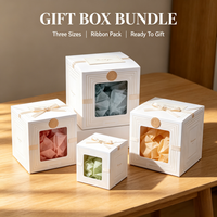 Boîte en papier pliable blanche personnalisée avec fenêtre transparente pour emballage cadeau de détail, vente en gros