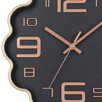 Jam Dinding Kristal Plastik Mewah Tahan Air Angka 3D Rose Gold Tanpa Suara Baterai Modern Dekorasi Ruang Tamu Siap Pakai