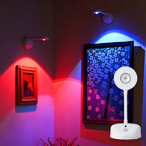 Projecteur mural LED RGB rechargeable sans fil avec <span class=keywords><strong>détecteur</strong></span> <span class=keywords><strong>de</strong></span> <span class=keywords><strong>mouvement</strong></span> et télécommande pour ambiance <span class=keywords><strong>de</strong></span> galerie et veilleuse - Product Image 1