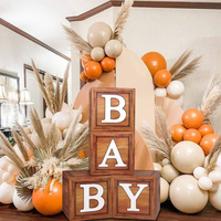 Décorations de boîte de baby shower 2026 pour garçons et filles, ensemble de 4 pièces, blocs en bois grainé avec lettres BABY, livraison directe pour baby shower