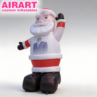 Père Noël gonflable géant personnalisé avec logo imprimé gratuit, personnage de dessin animé de Noël gonflable, Père Noël gonflable debout