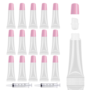 Wholesale Custom Empty <b>Plastic</b> Squeeze Lipgloss Eye Cream Lotion <b>Tube</b> Multiple Brush Head Soft Cosmetic Packaging Slender <b>Tube</b> - Product Image 1