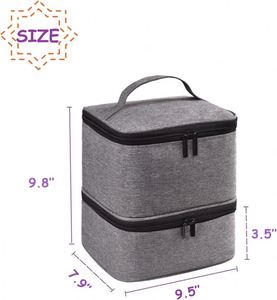 Trousse de transport BSCI grande capacité pour vernis à ongles, lampe de séchage double couche, pinceaux de nail art et perceuse à ongles - Product Image 2