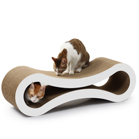 Grattoir à chat ondulé en forme de 8 infini, double anneau, durable, pour détaillants et distributeurs d'articles pour animaux de compagnie