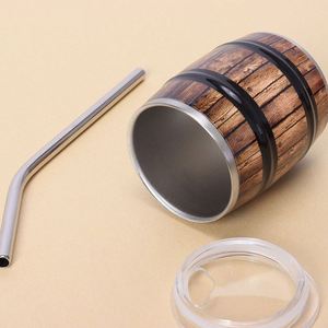 Nouvel Arrivage Usine – Mini Baril à Vin/Bière 3oz – Verre à Shot Amusant en Acier Inoxydable avec Paille – Tasse à Boire pour Whisky - Product Image 2