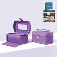 Boîtes rigides en cuir PU haut de gamme de grande taille avec poignées à nœuds et serrures, emballage élégant en papier pour bijoux et lunettes