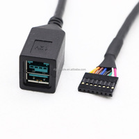 24V 12V Strom USB 8Pin Buchse Anschluss an 2,54 MM-8P Anschluss 0,15 M Schwarzes Kabel