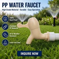 Robinet à bec en plastique PP beige de Chine, bec verseur étanche pour salle de bain, jardin, irrigation, plomberie, vente en gros, raccord de tuyauterie OEM