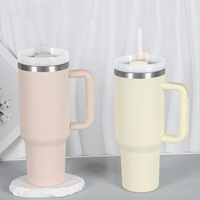 Gobelet isotherme en acier inoxydable de 40 oz avec poignée pour le camping, tasse de voyage, grande capacité, bouteille d'eau portable