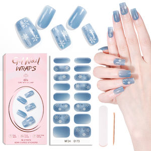 Nuevas pegatinas de <span class=keywords><strong>manicura</strong></span> de Gel 3D de <span class=keywords><strong>Navidad</strong></span>, calcomanías de uñas de copo de nieve francés, Gel de uñas de plástico semicurado endurecido con luz UV - Product Image 4